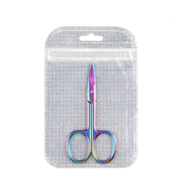 Ножици за подстригване на вежди Стикери за двоен клепач от неръждаема стомана с дебелина 3,5 mm Ножица Гримьор Big Bend Лого на инструменти за красота