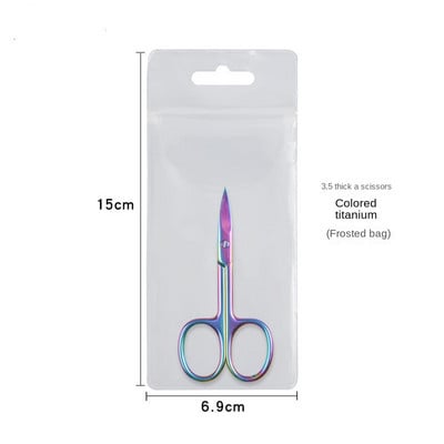 Foarfece pentru tunderea sprâncenelor 3,5 mm grosime din oțel inoxidabil Autocolante duble pentru pleoape Foarfece pentru machiaj Big Bend Beauty Tools Logo