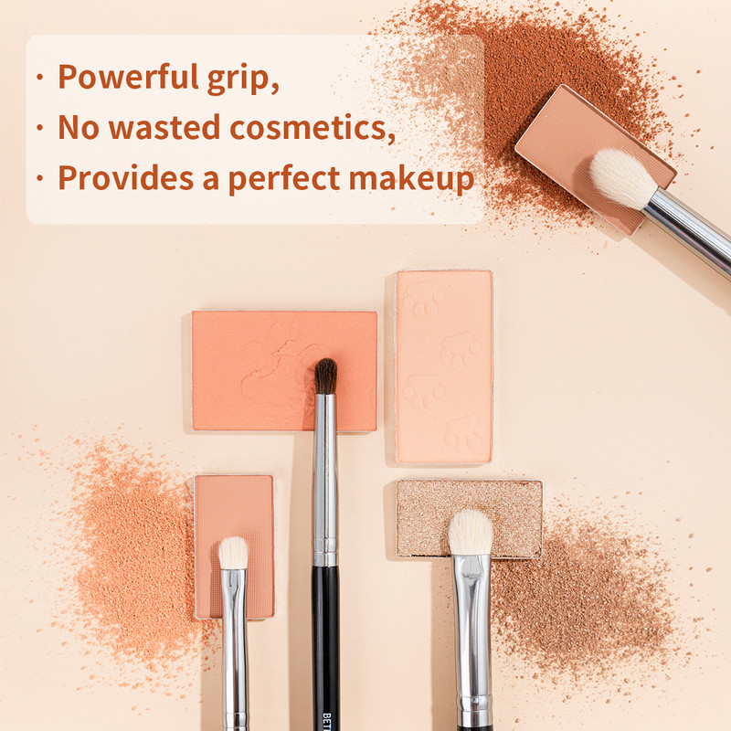 Makiažo šepetėlių rinkinys 8 vnt. Brochas Maquillaje akių šešėliai antakių ožkos plaukų sintetiniai paryškinimo skaistalai Bethy Beauty makiažo įrankiai