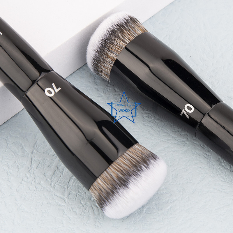 S70 Cremă pentru lustruirea fondului de ten Perie de machiaj Perie mare pentru fond de ten Păr sintetic Instrument profesional de machiaj pentru fond de ten pentru conturul feței