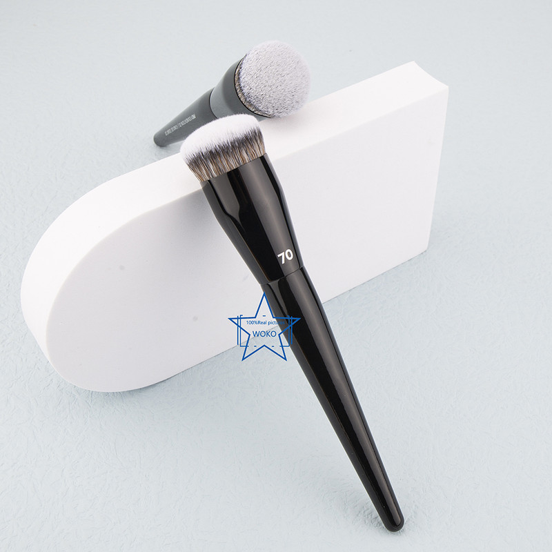 S70 Cremă pentru lustruirea fondului de ten Perie de machiaj Perie mare pentru fond de ten Păr sintetic Instrument profesional de machiaj pentru fond de ten pentru conturul feței
