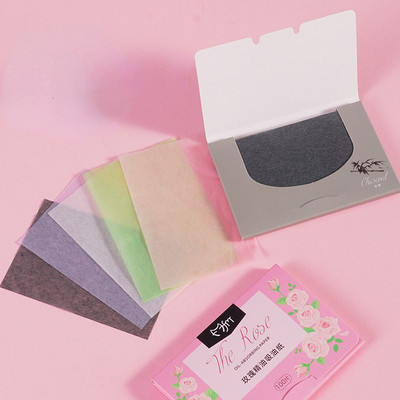 100p Facial Oil Blotting Sheets Хартиен валяк Почистващ Face Oil Control Абсорбираща хартия Красота Инструменти за грим Кърпички за лице Преносим