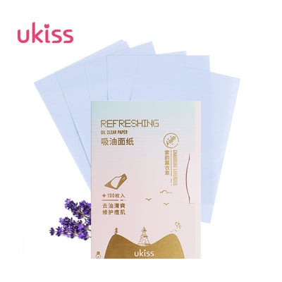 UKISS Hârtie absorbantă de ulei pentru curățarea feței porilor Controlul uleiului și îndepărtarea uleiului Pachet portabil (1 pachet include 100 bucăți)