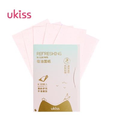 UKISS Hârtie absorbantă de ulei pentru curățarea feței porilor Controlul uleiului și îndepărtarea uleiului Pachet portabil (1 pachet include 100 bucăți)