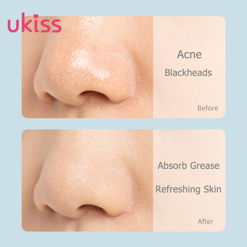 UKISS Hârtie absorbantă de ulei pentru curățarea feței porilor Controlul uleiului și îndepărtarea uleiului Pachet portabil (1 pachet include 100 bucăți)