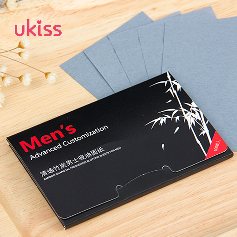 UKISS Hârtie absorbantă de ulei pentru curățarea feței porilor Controlul uleiului și îndepărtarea uleiului Pachet portabil (1 pachet include 100 bucăți)