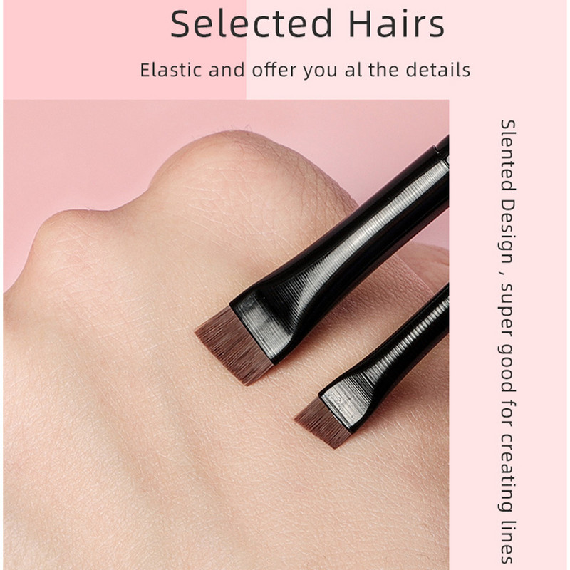 BETHY 2PCS Eye Liner Četkica za obrve Profesionalna četkica za šminkanje Kozmetički alat za Eye Brow Gel Crease Eyeliner Make Up