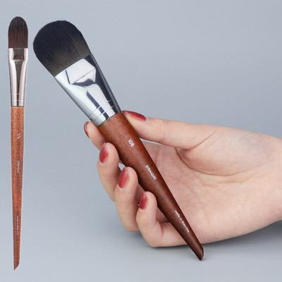 Pensule plate pentru machiaj pentru fond de ten lichid profesional, cremă, corector, perie în formă de limbă, instrumente cosmetice pentru machiaj pentru femei