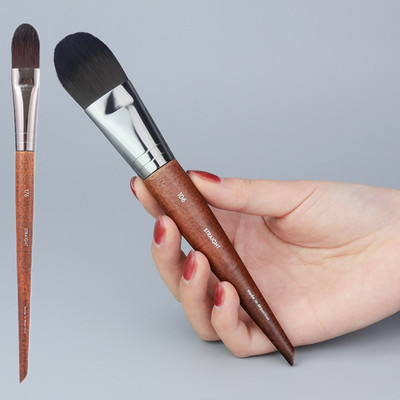 Pensule plate pentru machiaj pentru fond de ten lichid profesional, cremă, corector, perie în formă de limbă, instrumente cosmetice pentru machiaj pentru femei