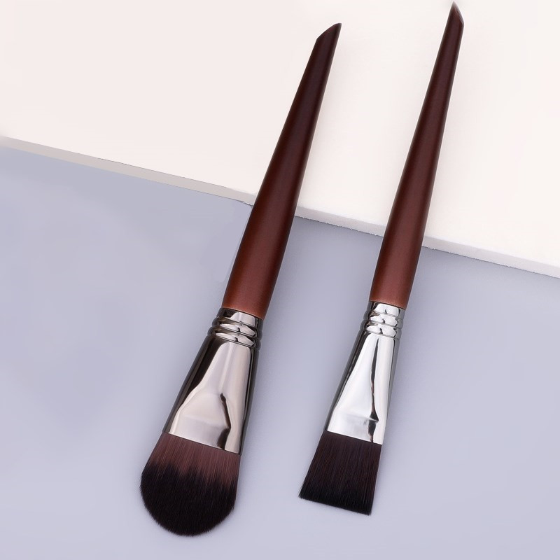 Pensule plate pentru machiaj pentru fond de ten lichid profesional, cremă, corector, perie în formă de limbă, instrumente cosmetice pentru machiaj pentru femei