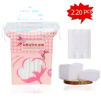 220 buc/sac Tampoane cosmetice din bumbac, moale, nețesute, pentru curățarea feței, șervețele pentru unghii Eliminare Machiaj pentru față Bumbac Machiaj față-verso Bumbac