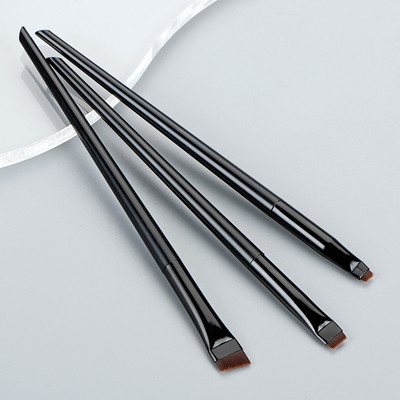 3 buc lame perie pentru eyeliner perie fină oblică pentru amestecarea sprâncenelor ruj ultra-subțire fard de ochi cu mâner din lemn perie de frumusețe instrument cosmetic