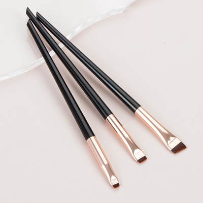 3Gb Blades Eyeliner Brush Fine Oblique Eyebrow Blending Lūpu krāsa Īpaši plānas acu ēnas Koka rokturi Beauty Brush Kosmētikas rīks