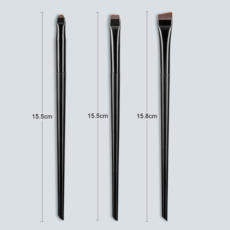 3 buc lame perie pentru eyeliner perie fină oblică pentru amestecarea sprâncenelor ruj ultra-subțire fard de ochi cu mâner din lemn perie de frumusețe instrument cosmetic
