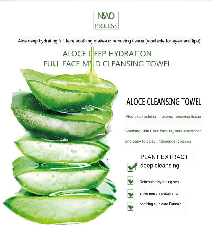 32 de bucăți de șervețele demachiante de unică folosință, de unică folosință, șervețele cu aloe, formulă ușoară Demachiere curată