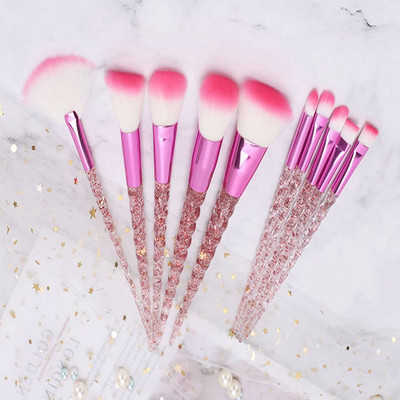 10 DB Glitter Shinng Crystal sminkecset szett kozmetikai szépség púderecset korrektor szemhéjfesték komplett sminkkészlet eszköz női