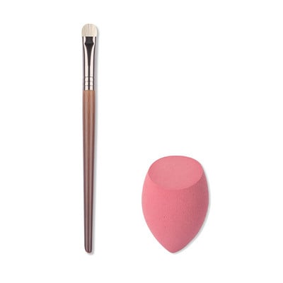 BETHY BEAUTY Professional 2 buc Păr de capră Natural Fard de pleoa Perie de machiaj Perie de amestecare a pete Instrumente de frumusețe