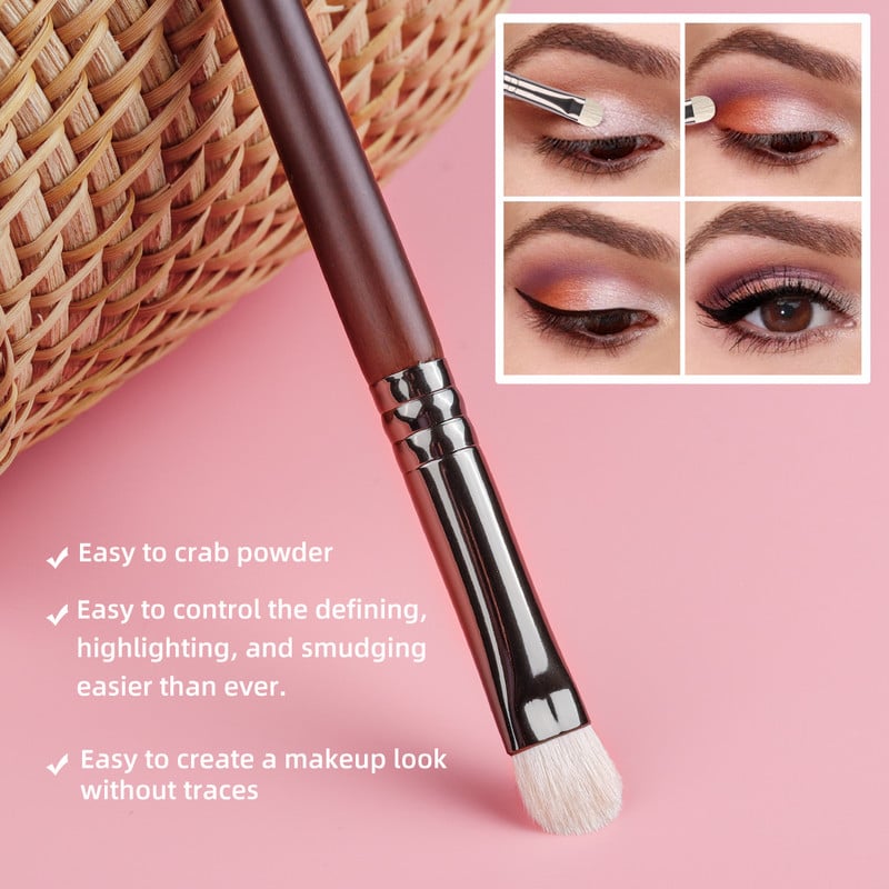 BETHY BEAUTY Professional 2 buc Păr de capră Natural Fard de pleoa Perie de machiaj Perie de amestecare a pete Instrumente de frumusețe