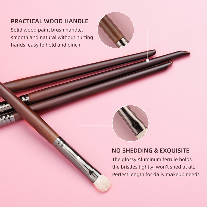 BETHY BEAUTY Professional 2 buc Păr de capră Natural Fard de pleoa Perie de machiaj Perie de amestecare a pete Instrumente de frumusețe