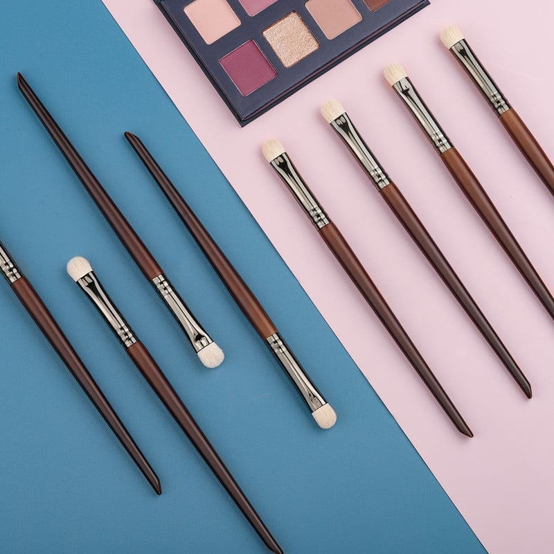 BETHY BEAUTY Professional 2 buc Păr de capră Natural Fard de pleoa Perie de machiaj Perie de amestecare a pete Instrumente de frumusețe