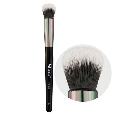 BEILI vaigu sārtuma aplauzuma otiņa, viena daudzfunkcionāla kontūra brīva pūdera grima otiņas apaļas, melnas, rokturis ar pinceles maquillaje