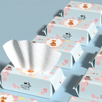 100 графа ултра мека дебела почистваща памучна кърпа за лице за еднократна употреба Суха мокра кърпа за многократна употреба за премахване на грим