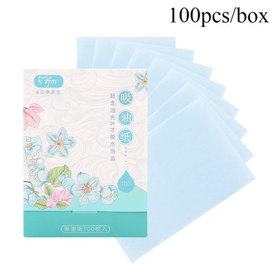 100 buc/cutie Hârtie absorbantă facială portabilă Servețele pentru controlul uleiului Foaie de ulei pentru hârtie absorbantă Instrument de machiaj de țesut Curățare facială