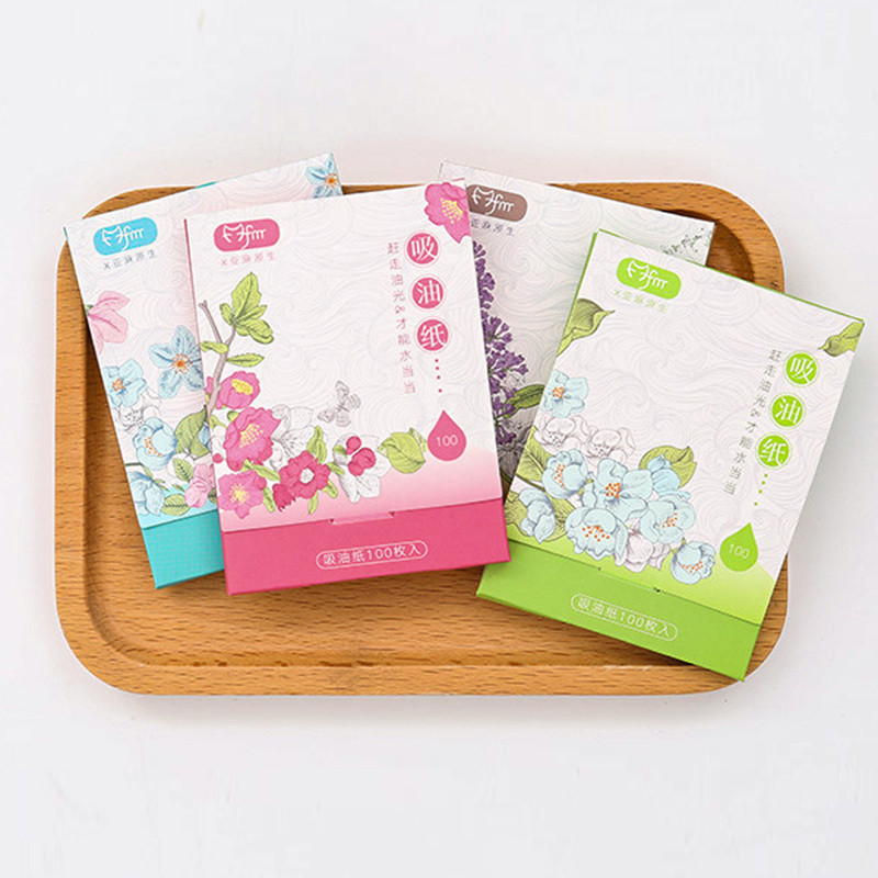 100 buc/cutie Hârtie absorbantă facială portabilă Servețele pentru controlul uleiului Foaie de ulei pentru hârtie absorbantă Instrument de machiaj de țesut Curățare facială