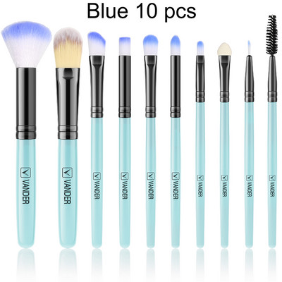 Set de pensule de machiaj negre de 8-10 buc, pudră cosmetică pentru păr moale, fard de ochi Fond de ten, fard de obraz, corector, instrumente Makeuo