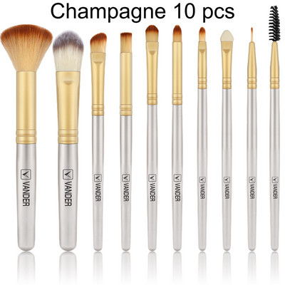 Set de pensule de machiaj negre de 8-10 buc, pudră cosmetică pentru păr moale, fard de ochi Fond de ten, fard de obraz, corector, instrumente Makeuo