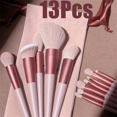 13 vnt. Soft Fluffy Makeup Brush Set Cosmetics Foundation Blush Powder Brushes Eyeshadow Kabuki Blending Make Up Tool Brush Beauty