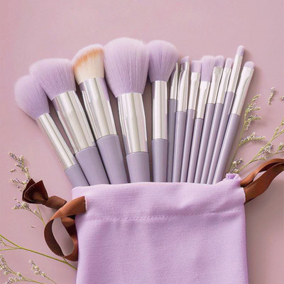 13 DB puha bolyhos sminkecset készlet Cosmetics alapozó pirosító púderecsetek szemhéjfesték Kabuki keverő smink ecset Beauty