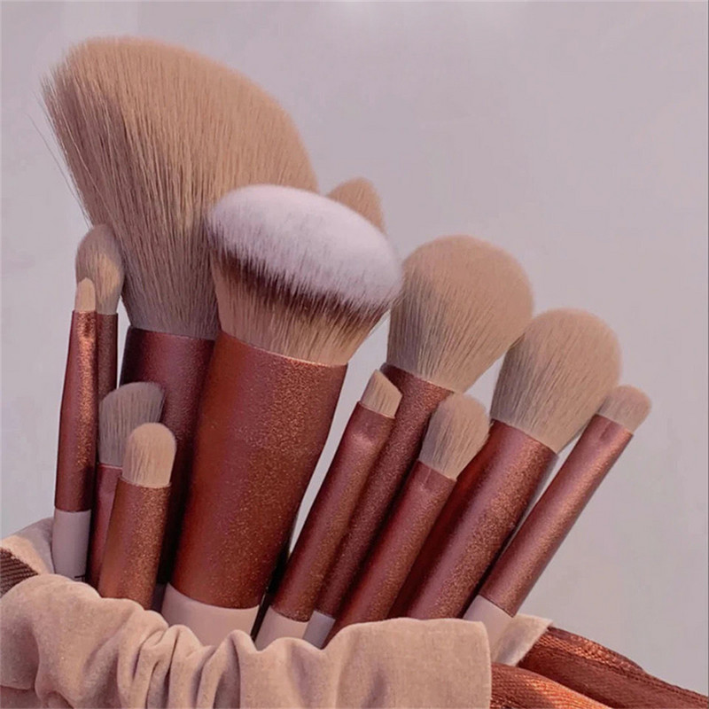 13 DB puha bolyhos sminkecset készlet Cosmetics alapozó pirosító púderecsetek szemhéjfesték Kabuki keverő smink ecset Beauty