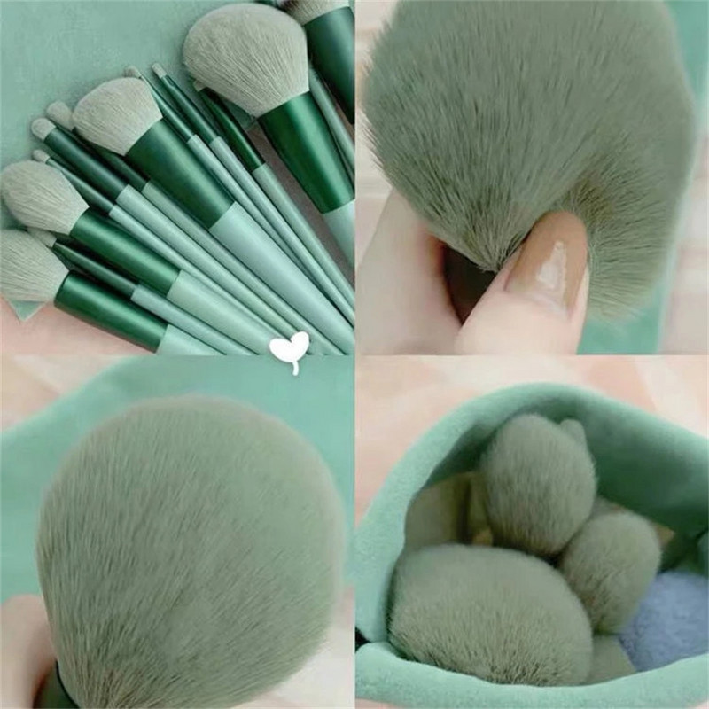 13 DB puha bolyhos sminkecset készlet Cosmetics alapozó pirosító púderecsetek szemhéjfesték Kabuki keverő smink ecset Beauty