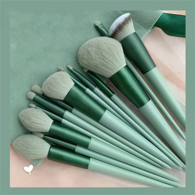 13 DB puha bolyhos sminkecset készlet Cosmetics alapozó pirosító púderecsetek szemhéjfesték Kabuki keverő smink ecset Beauty