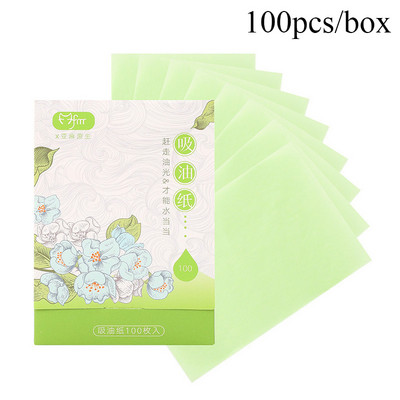 100 buc/cutie Hârtie de absorbție a uleiului de față Servețele de față portabile pentru mate Demachiant facial Controlul uleiului Instrumente de curățare a feței cu absorbție de ulei Nou