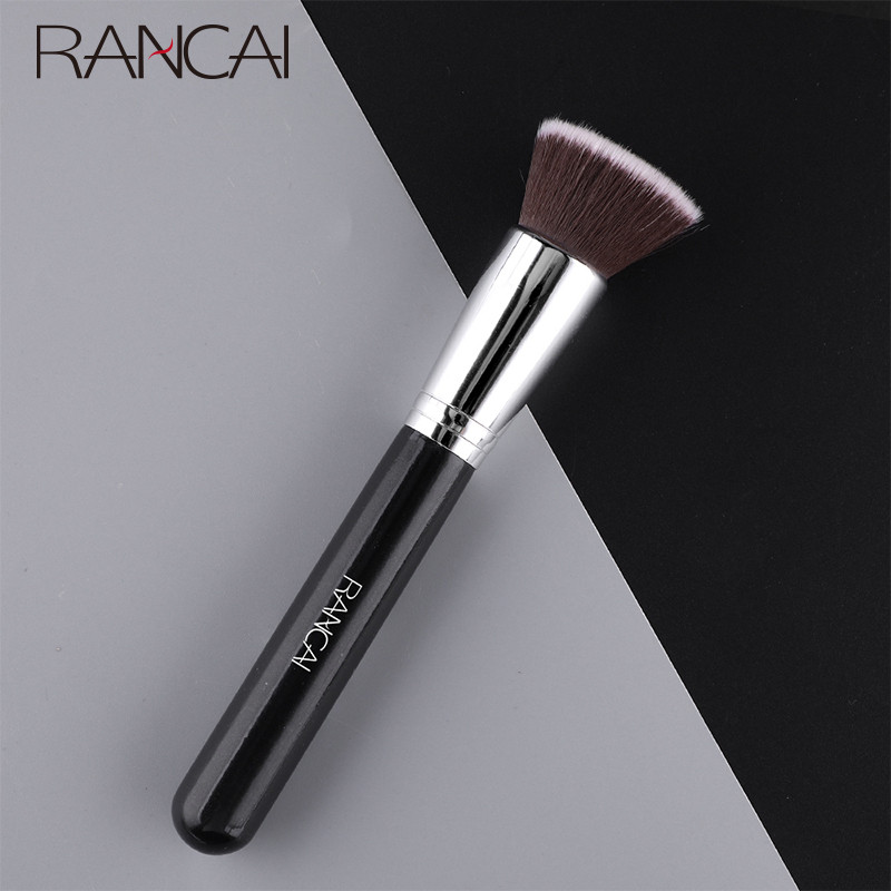 RANCAI Makeup Brush Flat Top Kabuki alapozó ecset folyékony krémhez és púderes kontúr kisimító keverő korrektor arckefe