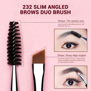 Jessup Brush Brush Professional Eye Makeup Brushes Set Duo Eyelash Angled Brows Brush Definer Eyebrows Tools Tools Makeup, 3 τεμ.