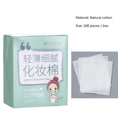 100 bucăți/pachet Tampoane de unică folosință de bumbac Dispozitiv de îndepărtare a lipiciului pentru gene Servețele pentru unghii Demachiant Față Prosoape de curățare a feței Instrumente de machiaj