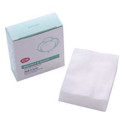 100 bucăți/pachet Tampoane de unică folosință de bumbac Dispozitiv de îndepărtare a lipiciului pentru gene Servețele pentru unghii Demachiant Față Prosoape de curățare a feței Instrumente de machiaj