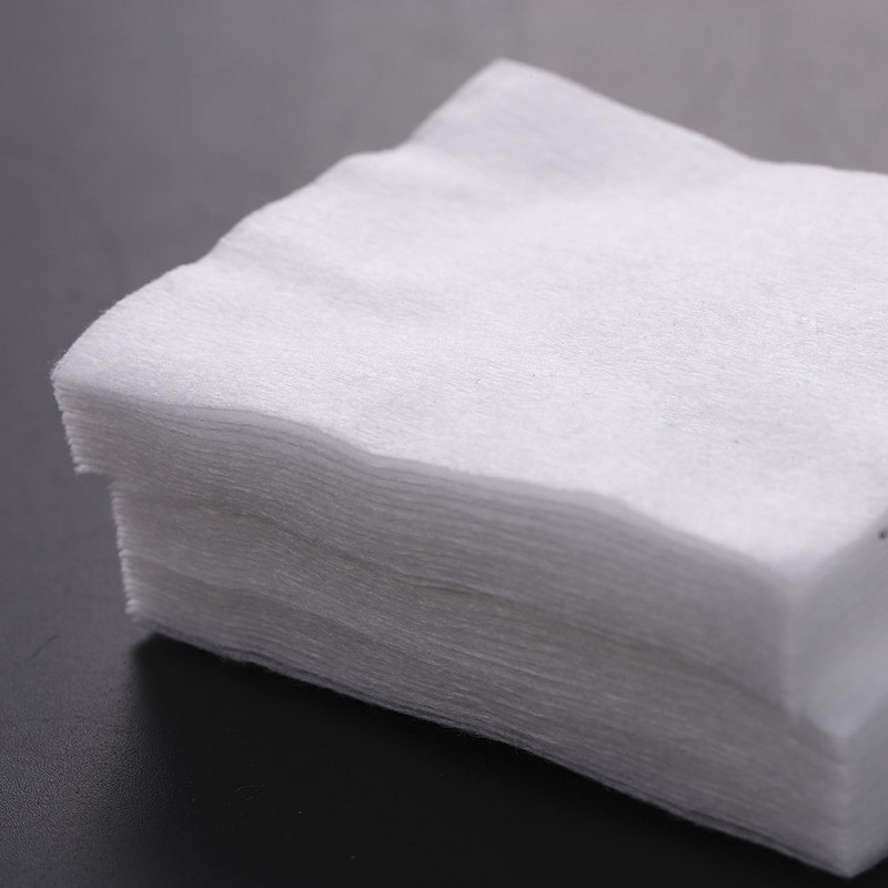 100 bucăți/pachet Tampoane de unică folosință de bumbac Dispozitiv de îndepărtare a lipiciului pentru gene Servețele pentru unghii Demachiant Față Prosoape de curățare a feței Instrumente de machiaj