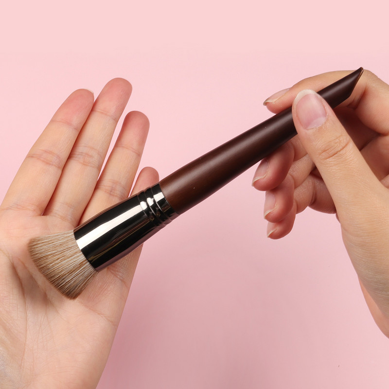 BETHY BEAUTY 1PC pensulă pentru fond de ten în unghi, pudră presată, perie de machiaj, instrumente cosmetice, păr sintetic