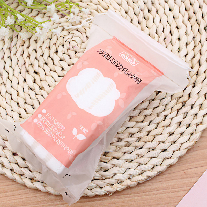 50 buc / set tampoane din bumbac presat pe două fețe pentru machiaj șervețele pentru îndepărtarea ojei de unghii, compresă hidropată, puf facial de bumbac