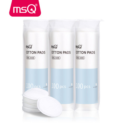 MSQ 100 buc/300 buc tampoane demachiante din bumbac, lavabile, pentru curățarea feței, bumbac moale, instrumente de înfrumusețare pentru demachiere