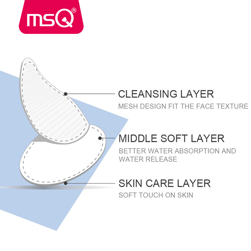 MSQ 100 buc/300 buc tampoane demachiante din bumbac, lavabile, pentru curățarea feței, bumbac moale, instrumente de înfrumusețare pentru demachiere