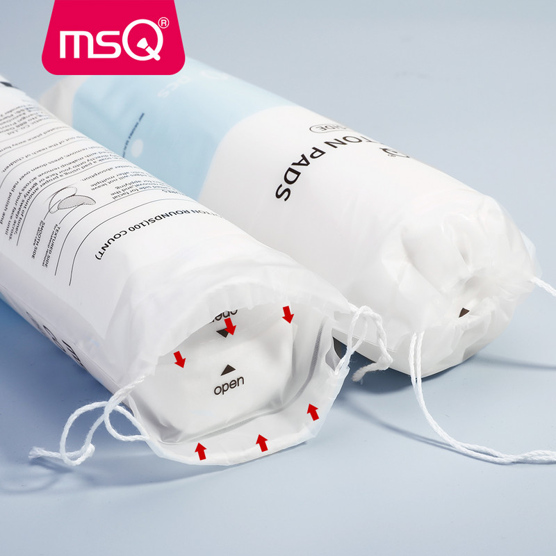 MSQ 100 buc/300 buc tampoane demachiante din bumbac, lavabile, pentru curățarea feței, bumbac moale, instrumente de înfrumusețare pentru demachiere