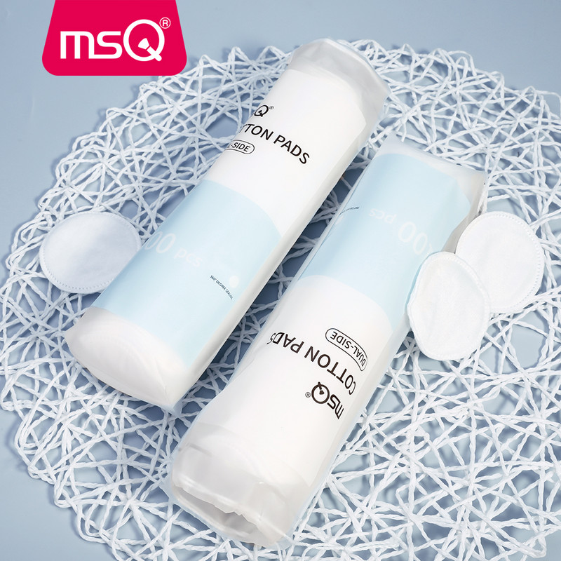 MSQ 100 buc/300 buc tampoane demachiante din bumbac, lavabile, pentru curățarea feței, bumbac moale, instrumente de înfrumusețare pentru demachiere
