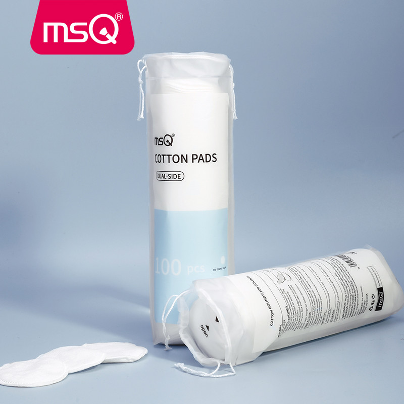 MSQ 100 buc/300 buc tampoane demachiante din bumbac, lavabile, pentru curățarea feței, bumbac moale, instrumente de înfrumusețare pentru demachiere