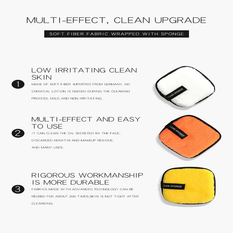 Korduvkasutatavad meigieemalduskettad Näo meigikustutuskumm vatipadjakesed Pehmed mikrofiibrist meigieemalduslapid Näonahahooldusvahendid