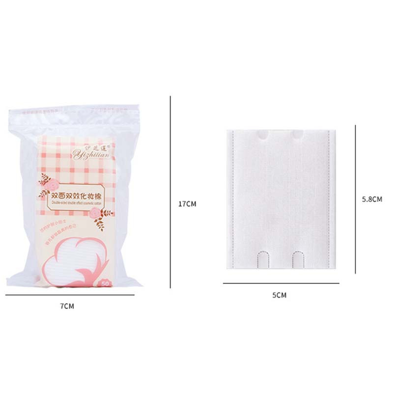 50 buc/sac pentru eliminarea machiajului pentru față, bumbac, grăsime, nețesute pentru demachiere, șervețele de machiaj cu două fețe.